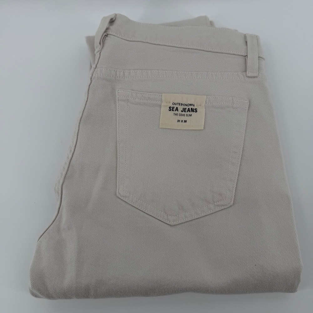 Outerknown Jeans Mens 31 Beige The Cove Slim Sea Jeans Organic Cotton Stretch